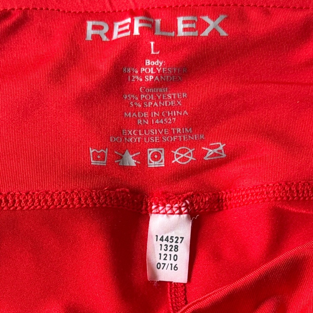 REFLEX Large sporty tights, red m black grey and mesh Colorblock Leggings - Picture 10 of 10